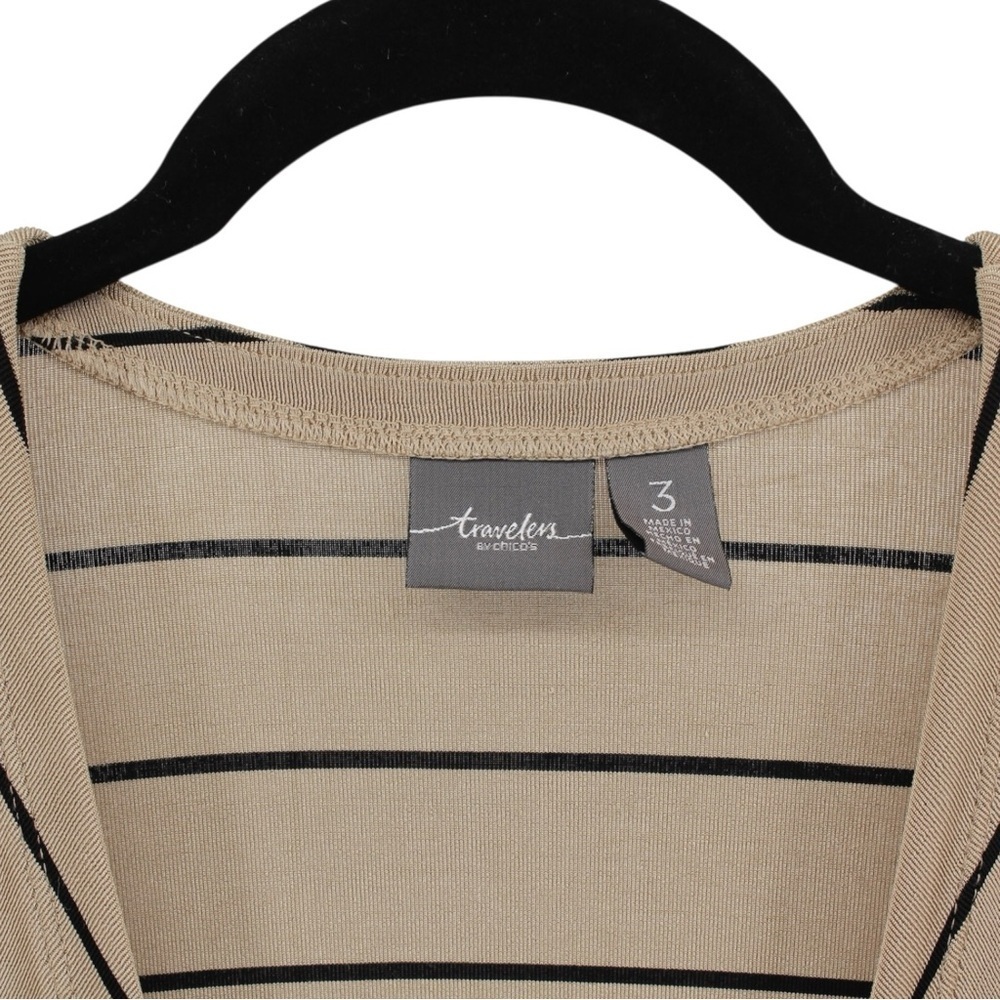 Chico’s Travelers Tab and Black Stripe Maxi Cardigan Capsule Chic Size XL - Picture 4 of 11